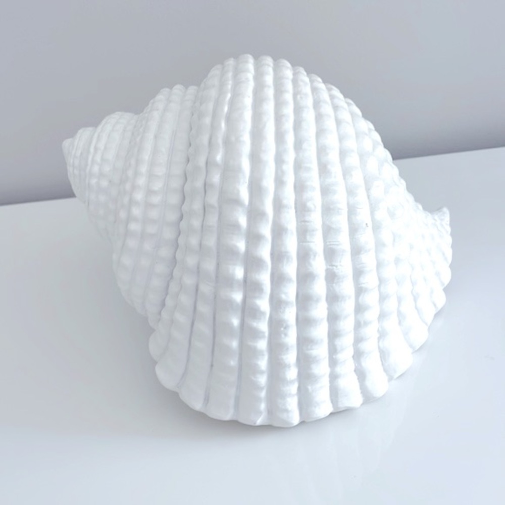 EUC Torre & Tagus Large White Resin Conch Shell Decor Accent